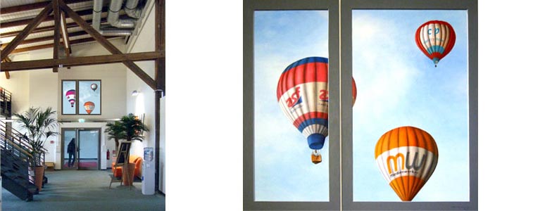 Hot-Air Balloons with Company signs