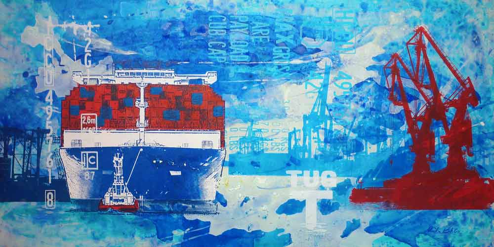 Dicker Pott geschleppt ( Containes Ship tugged)