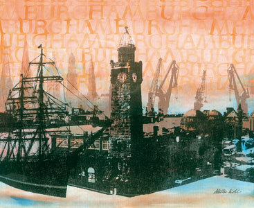 HAMBURG Landungsbruecken Sonnenuntergang (Sunset)