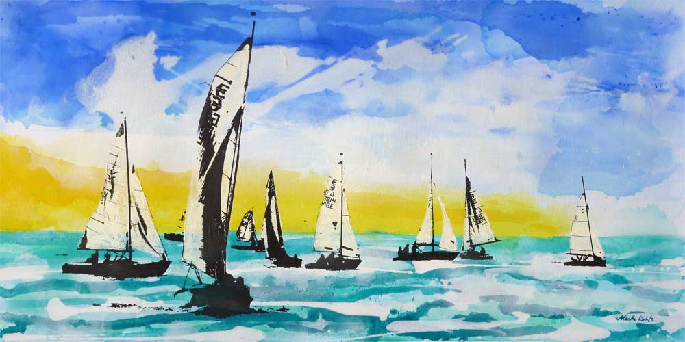 Segler mit Gelb ( Sail Boats with yellow)